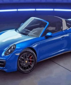 Blue Porsche Targa Paint By Numbers