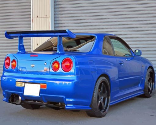 Blue Skyline GTR Car Paint By Numbers