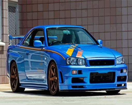 Blue Skyline GTR Paint By Numbers