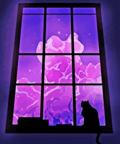 Cat Looking Out The Window Paint By Numbers