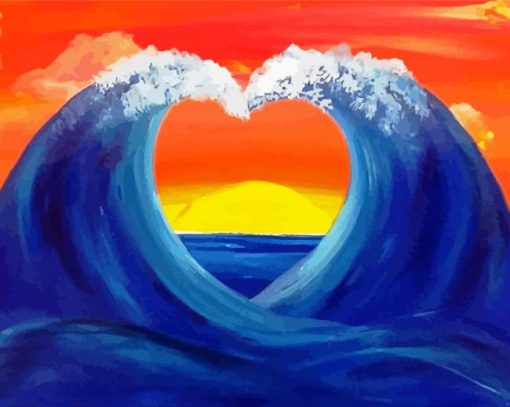 Cool Heart Wave Paint By Numbers