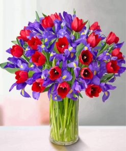 Cool Irises And Tulips Paint By Numbers