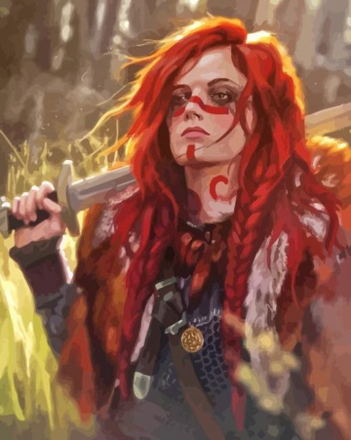 Scottish Female Warrior Paint By Numbers