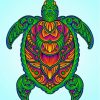 Floral Turtle Mandala Illustration Paint By Numbers