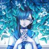 Anime Girl In Blue Paint By Numbers