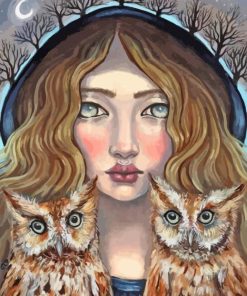 Girl With Owls Paint By Numbers