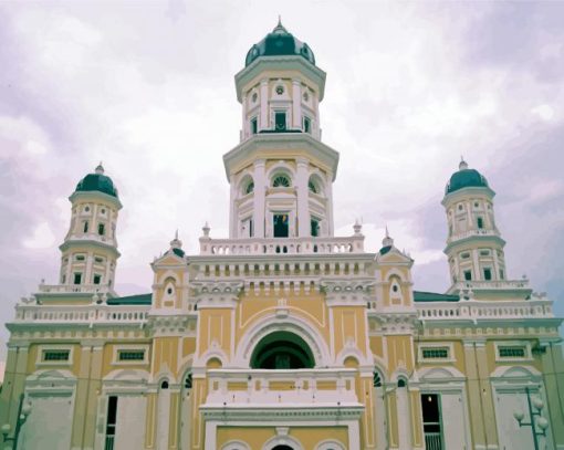 Johor Bahru Abu Bakar Mosque Paint By Numbers