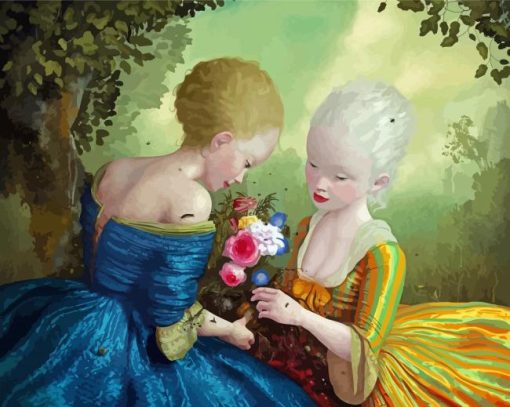 Ladies And Flowers Ray Caesar Paint By Numbers