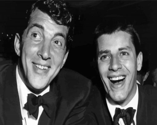 Monochrome Dean Martin And Jerry Lewis Paint By Numbers