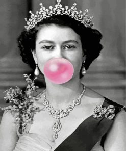 Monochrome Queen Blowing Bubble Paint By Numbers