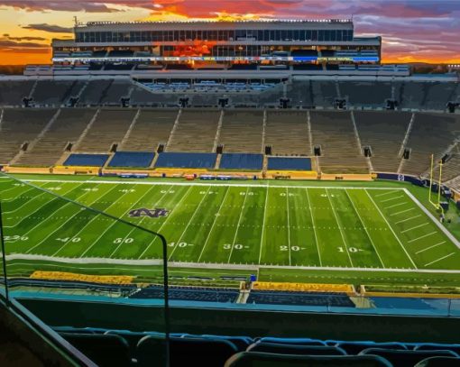 Notre Dame Stadium Sunset View Paint By Numbers