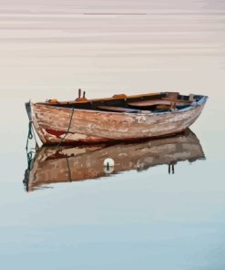 Old Rustic Boat On Lake Paint By Numbers