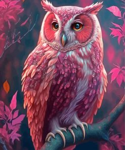 Pink Owl Paint By Numbers