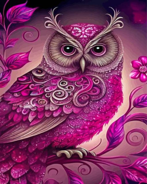 Purple Owl Paint By Numbers