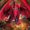 Red Angry Dragon Paint By Numbers