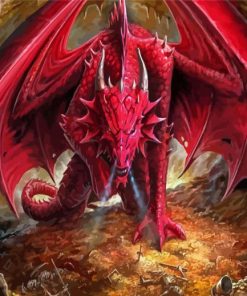 Red Angry Dragon Paint By Numbers