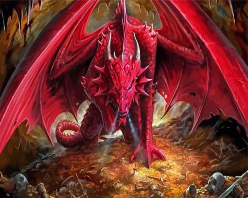 Red Angry Dragon Paint By Numbers