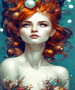 Redhead Underwater Paint By Numbers