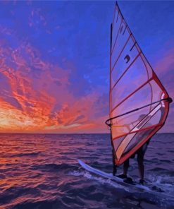 Windsurfer Sunset Scene Paint By Numbers