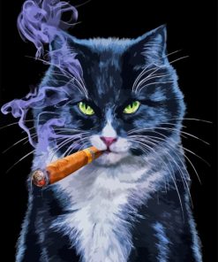 Aesthetic Cat Smoking Paint By Numbers