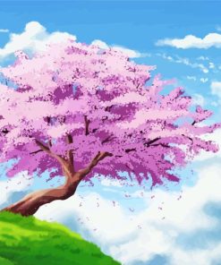 Anime Cherry Blossom Tree Paint By Numbers