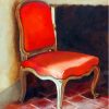 Antique Chair In Red Paint By Numbers