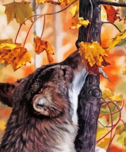 Autumn Tree And Wolf Paint By Numbers