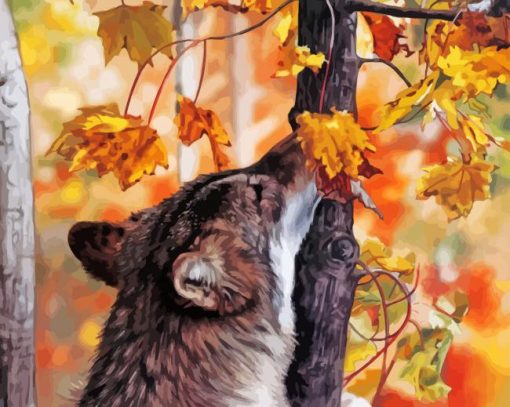 Autumn Tree And Wolf Paint By Numbers