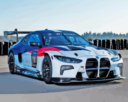 BMW Race Sport Car Paint By Numbers