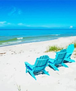 Beach Chairs In The Sand On Longboat Key Paint By Numbers