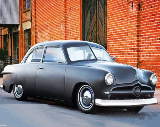 Black Matt 49 Ford Coupe Paint By Numbers