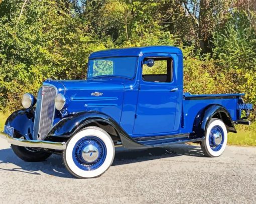 Blue 1936 Chevrolet Truck Paint By Numbers