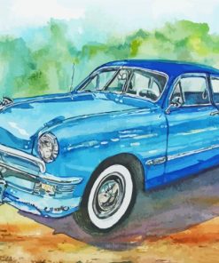 Blue 49 Ford Coupe Art Paint By Numbers