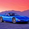 Blue Chevrolet Corvette Super Car Paint By Numbers