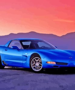 Blue Chevrolet Corvette Super Car Paint By Numbers