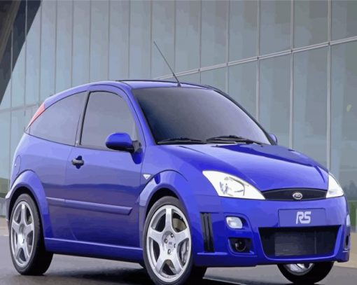 Blue Ford Focus RS Paint By Numbers