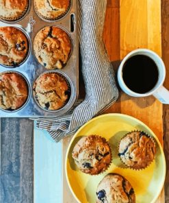 Blueberry Muffins And Coffee Cup Paint By Numbers