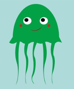 Cartoon Green Jellyfish Paint By Numbers