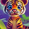 Cartoon Sweet Baby Face Tiger Paint By Numbers