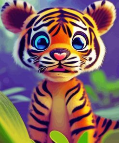 Cartoon Sweet Baby Face Tiger Paint By Numbers