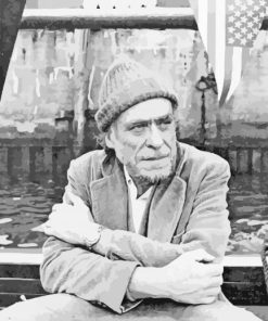 Charles Bukowski In Black And White Paint By Numbers