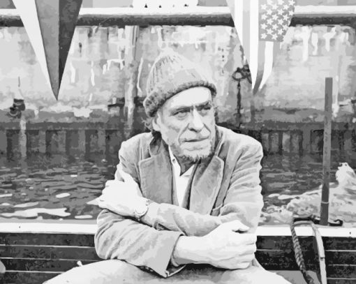 Charles Bukowski In Black And White Paint By Numbers