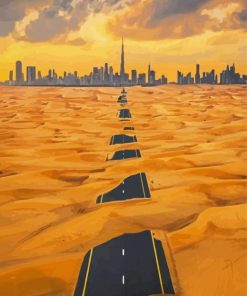 Dubai Desert Road Paint By Numbers