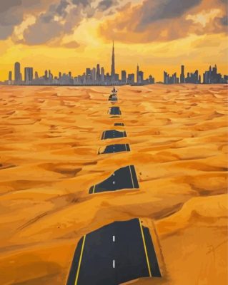 Dubai Desert Road Paint By Numbers