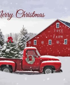 Farm Christmas Ford Truck Paint By Numbers