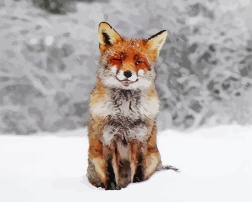 Fox In The Snow Paint By Numbers