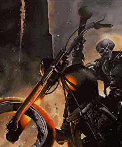 Ghost Rider Motorcycle Rider Paint By Numbers