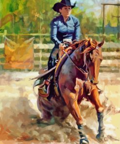 Girl Reining Horse Paint By Numbers