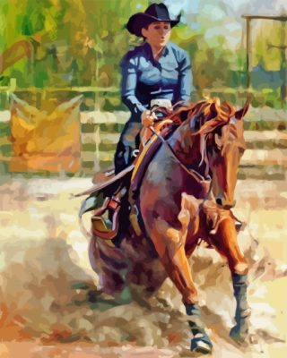 Girl Reining Horse Paint By Numbers