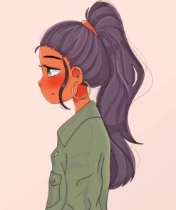 Girl With Ponytail Side View Paint By Numbers